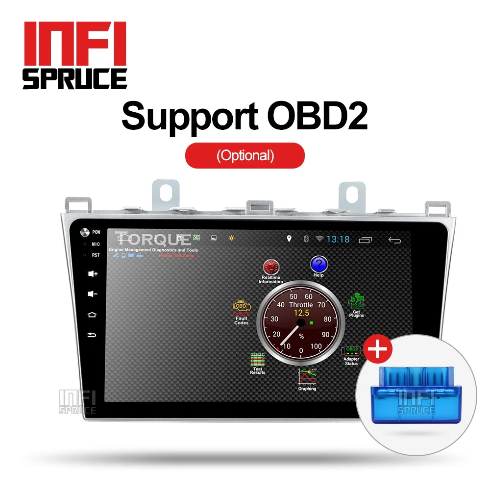 Автомобильный dvd проигрыватель Infispruce Android 9.0 для Mazda 6 с восьмиядерным процессором