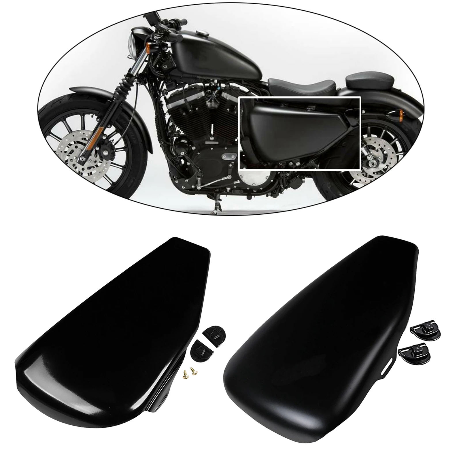 Защитная крышка для левой батареи мотоцикла подходит Harley Sportster XL883 XL1200 1200 883 2004-2013