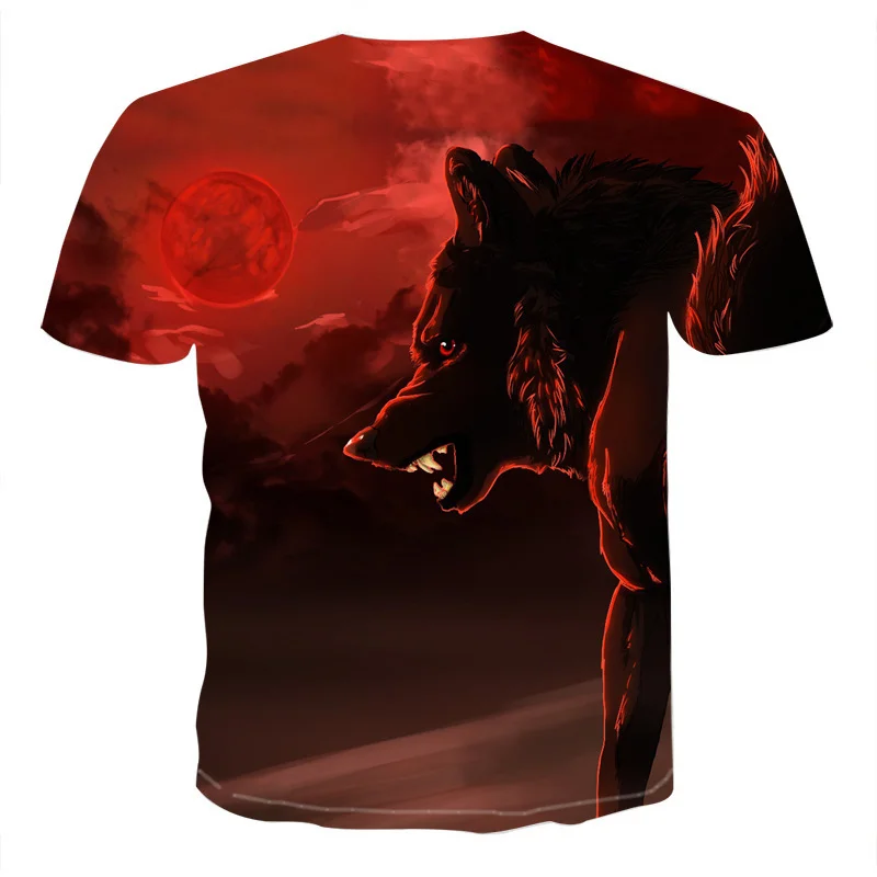 

Wolf 3D Printing Fashion T-shirt Men's Wolf Hip-hop Street Clothing Loose and Comfortable Fabric O-neck Various Streetwear Tops