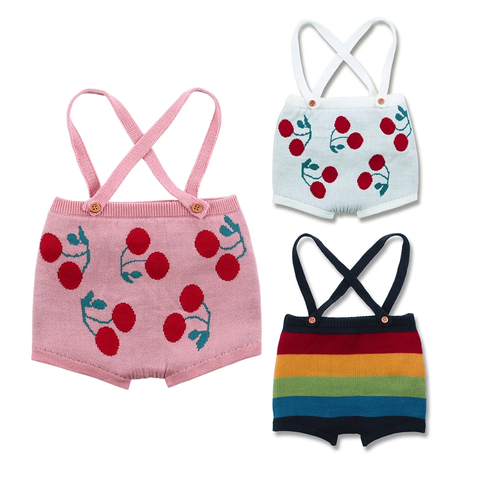 Дети новорожденный ребенок брюки шорты хлопок вязаный детский комбинезон
