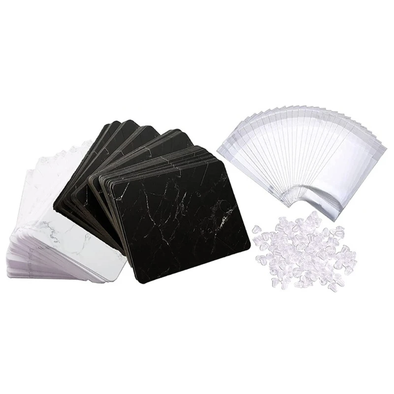 

Earring Necklace Display Cards with Self-Seal Bags Earring Card Holder for DIY Ear Studs and Earrings, 1.97x2.76 Inches