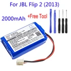 Кэмерон китайско AEC653055-2P для JBL Flip 2 (2013) 3,7 V 2000 мАч Bluetooth Замена Громкий Динамик Батарея Batteria Batera