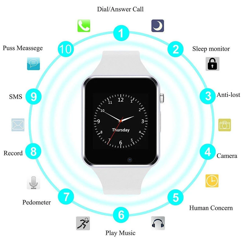 Новые смарт часы Bluetooth SIM карты GSM телефон фитнес трекер для Android samsung iPhone