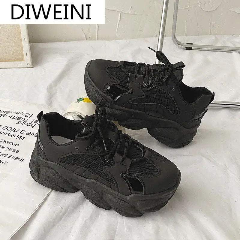 

2021 Women's Shoes Women's Sneakers Fashion New Vulcanized Shoes Spring Walking Platform Shoes Comfortable Lace-up Casual Shoes