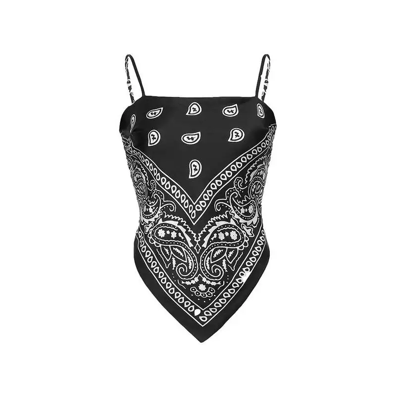 

Sexy Sleeveless Strapless Printed Handkerchief Off Women Nightclub Tees Clothing Wear Tops Summer Party T-shirt Shoulder V7G4