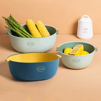 kitchen multifunctional washing vegetables and fruit draining basket detachable double layer drain baskets