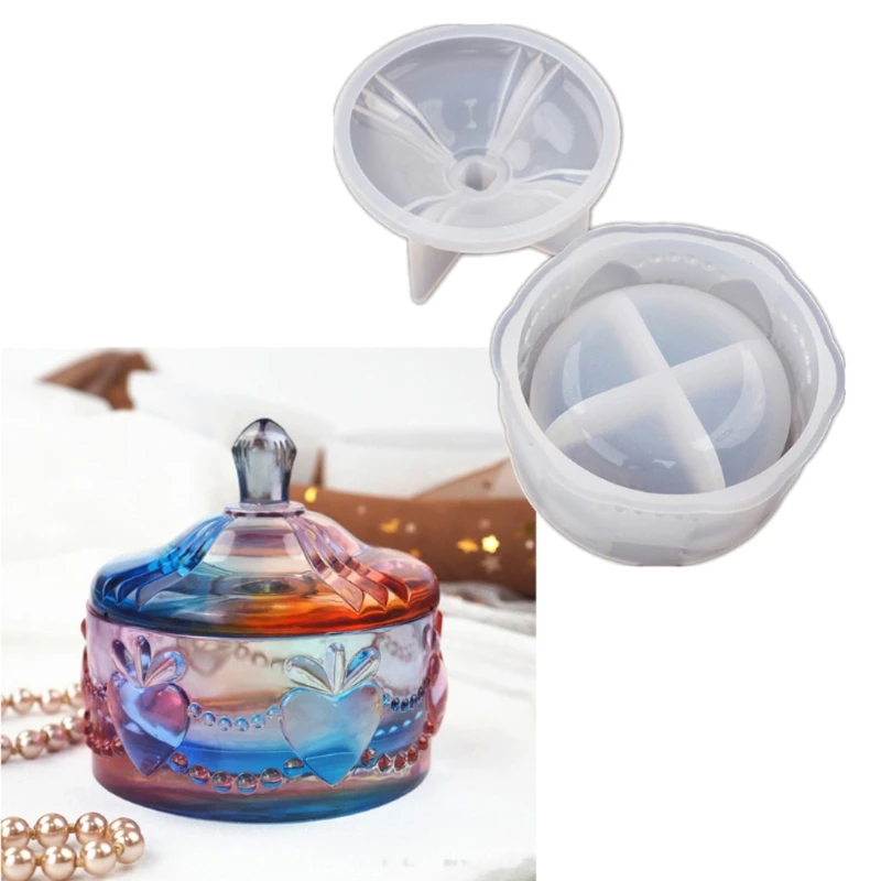 

3 Styes Storage Box Resin Casting Mold with Lids Kit Jewelry Candy Jar Silicone Mold Container Epoxy Resin Silicone Mold