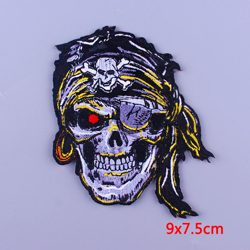 

King Of Orangutans Patch For Clothing Iron On Embroidered Patches For Clothes Appliques For DIY T-shirt Badges Punk Skull Patch