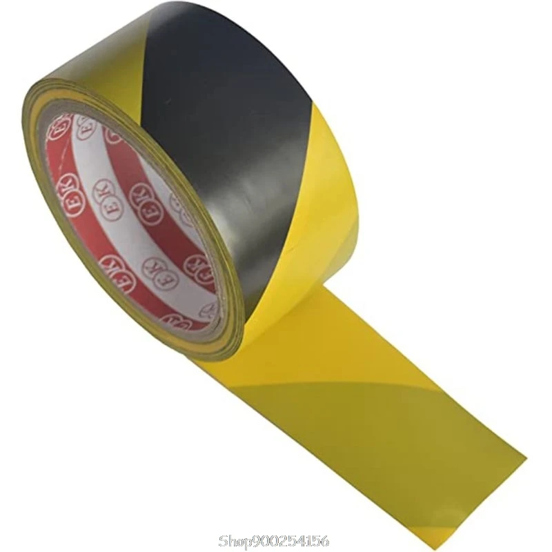 

High Strength Adhesive Sticker Black Yellow Safety Warning Floor Tape for Social Distancing N04 20 Dropship