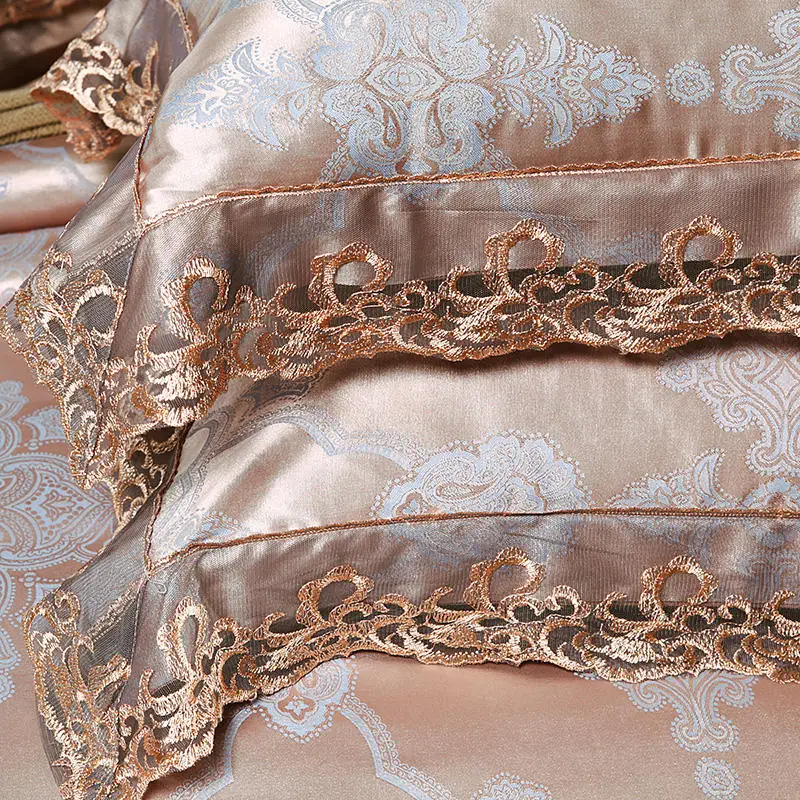 Жаккардовая атласная Постельное белье King Queen Размеры кружевное стеганое