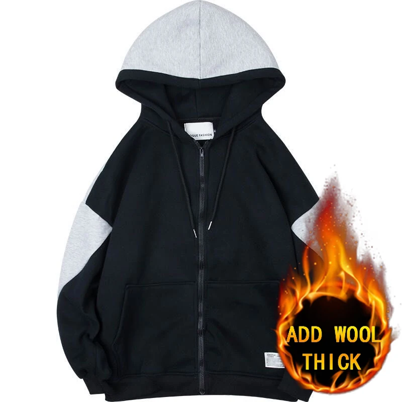 

Новая зимняя мужская куртка, модная теплая шерстяная ткань, цветная блочная одежда, теплое пальто, плюшевая куртка с капюшоном, устойчивая к...