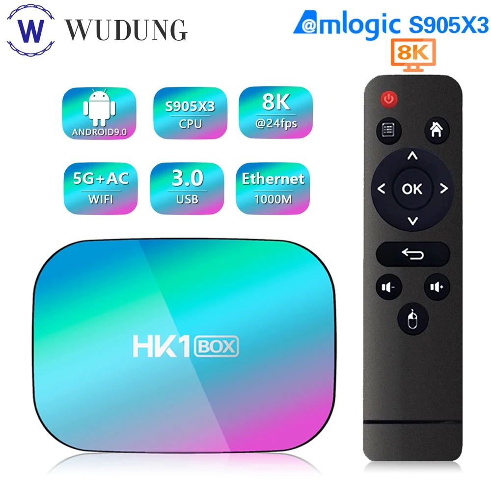 HK1 BOX Android 9 0 Smart TV Box Amlogic S905X3 1000M 2 4G & 5G Dual Wifi 8K 4 Гб RAM 32 64 128 ГБ ROM Set Top Box|ТВ-приставки и