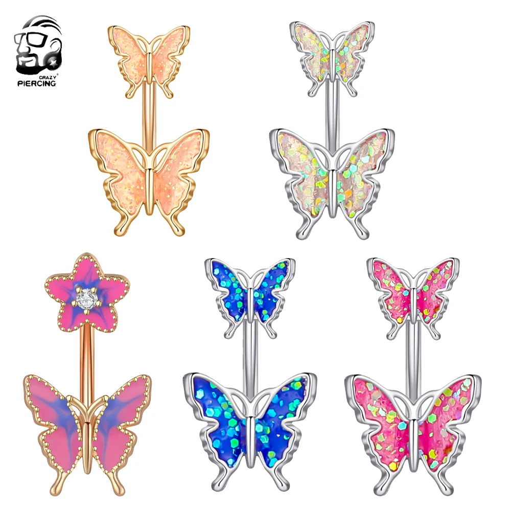 Женское кольцо для пирсинга пупка из хирургической стали 14 г|Украшения тела| |