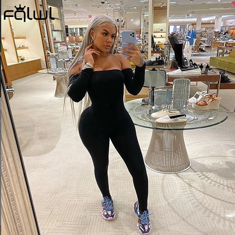 Женский комбинезон без бретелек FQLWL черный/коричневый с открытой спиной 2021 |