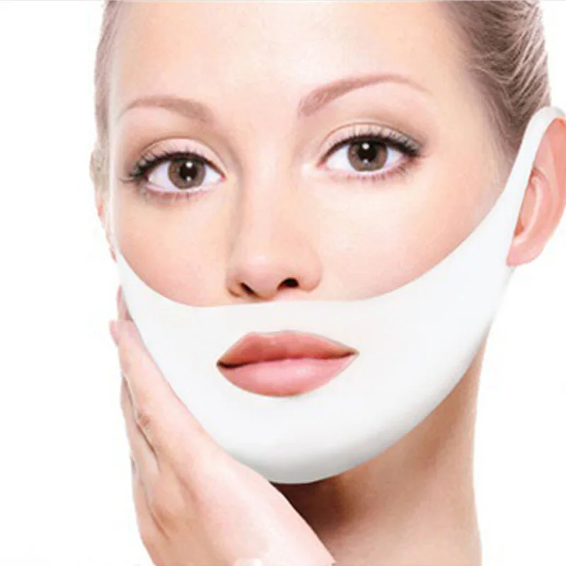

10pcs 4D Double V Face Facemask Thin Face Tool Pulling Compact Facemask Double-Ear Style Little Face Gel Sleeping Film