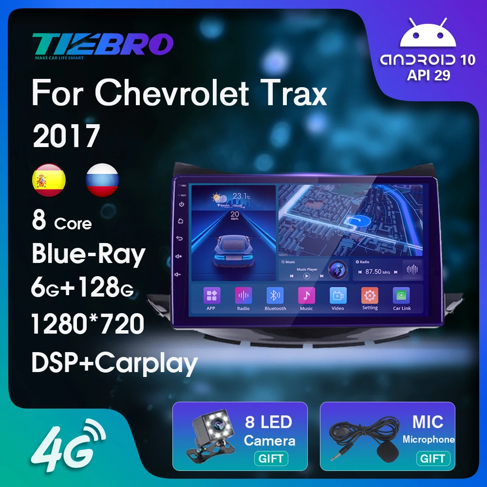 

Автомагнитола TIEBRO Android для Chevrolet Trax 2017 Blu-Ray IPS Navi GPS 1280*720 IPS DSP Carplay мультимедийный плеер Авто Стерео IGO
