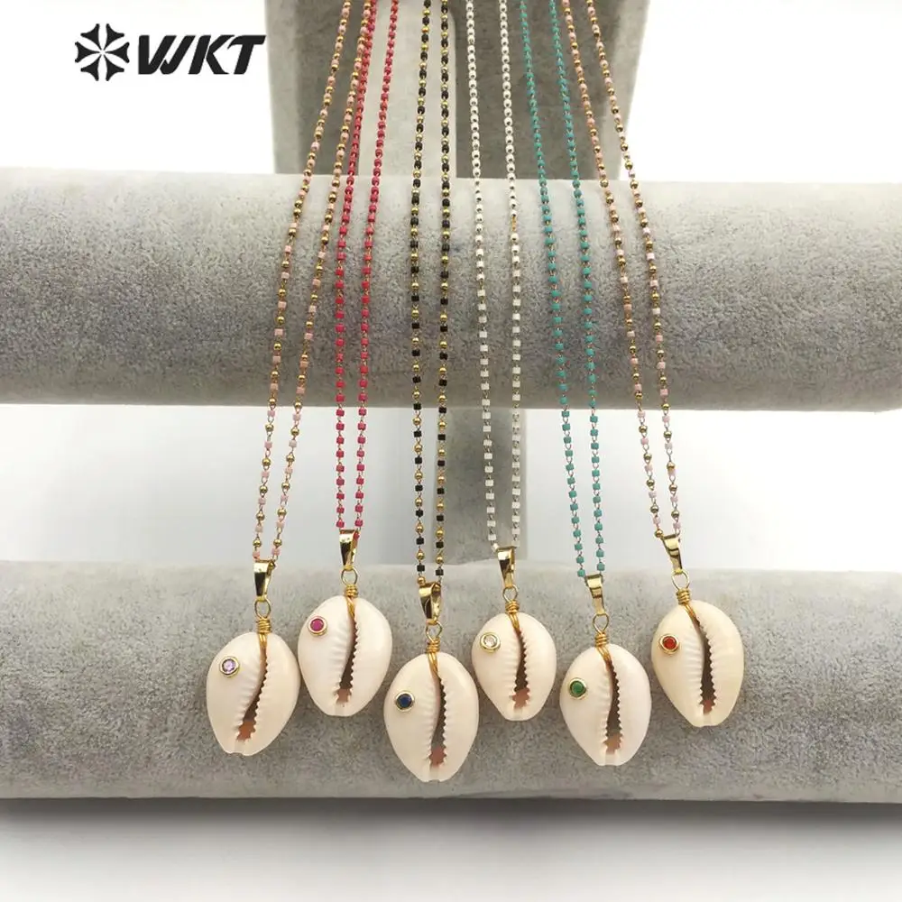 WT JN096 WKT натуральный коври и кубический цирконий кулон разноцветные бусинки для