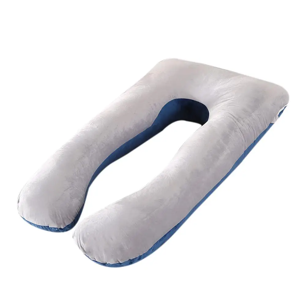 Light Grey B Подушка из чистого хлопка, u-образная Подушка для беременных, полосатая серая Подушка для сна для беременных женщин - Цвет: Light Grey B