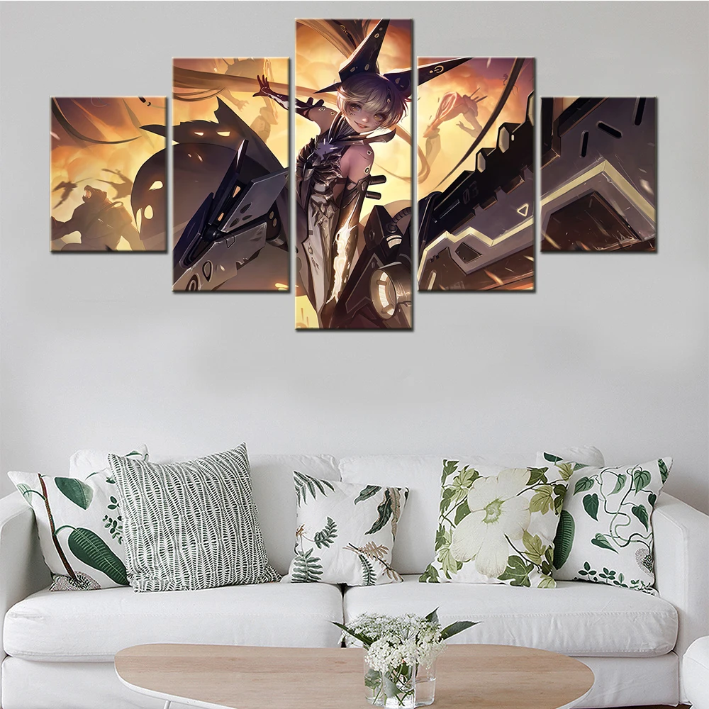 Картина на холсте 5 шт. плакаты с лезвием для девочки из мультфильма Scifi