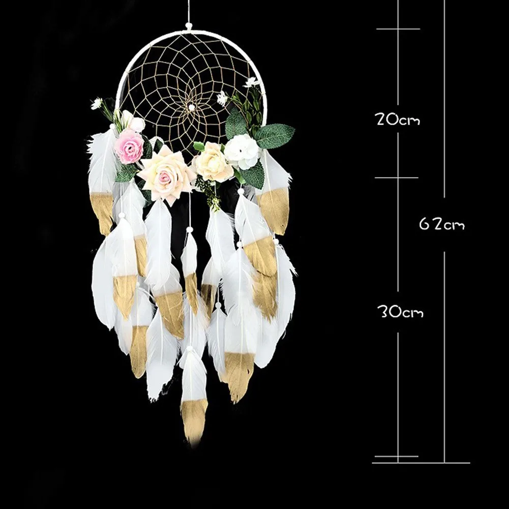 

1 * Wall Art Decor Creative Small Flowers Feather Wall Hanging Ornament Decoration Wind Chimes In StocK