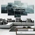 Современные модульные картины на холсте для домашнего декора, экстремальная дорога, автомобиль, 5 шт., HD настенный плакат, принты, рамка, HD картина для детской комнаты