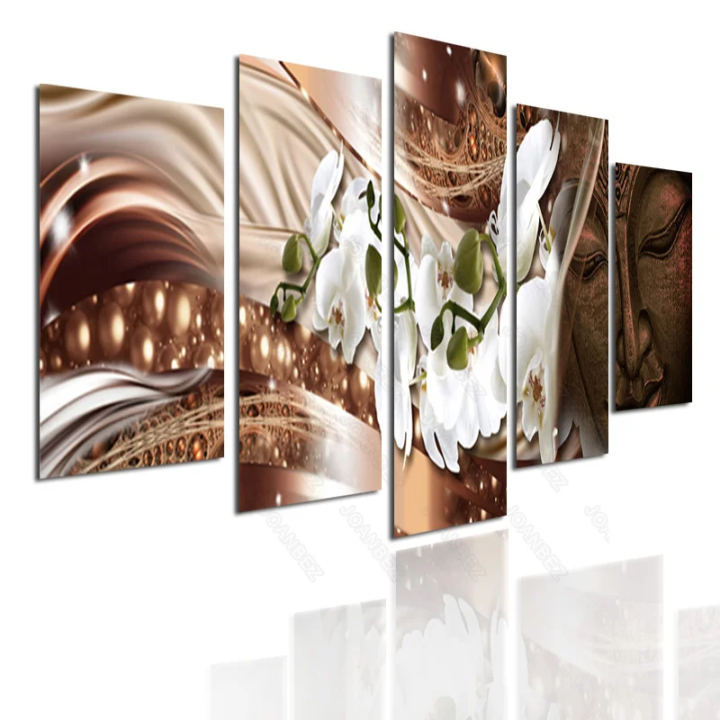 

Modern Style Canvas Material Decoration Painting Branches White Flowers and Small Fruit Pattern Background Poster Living Room