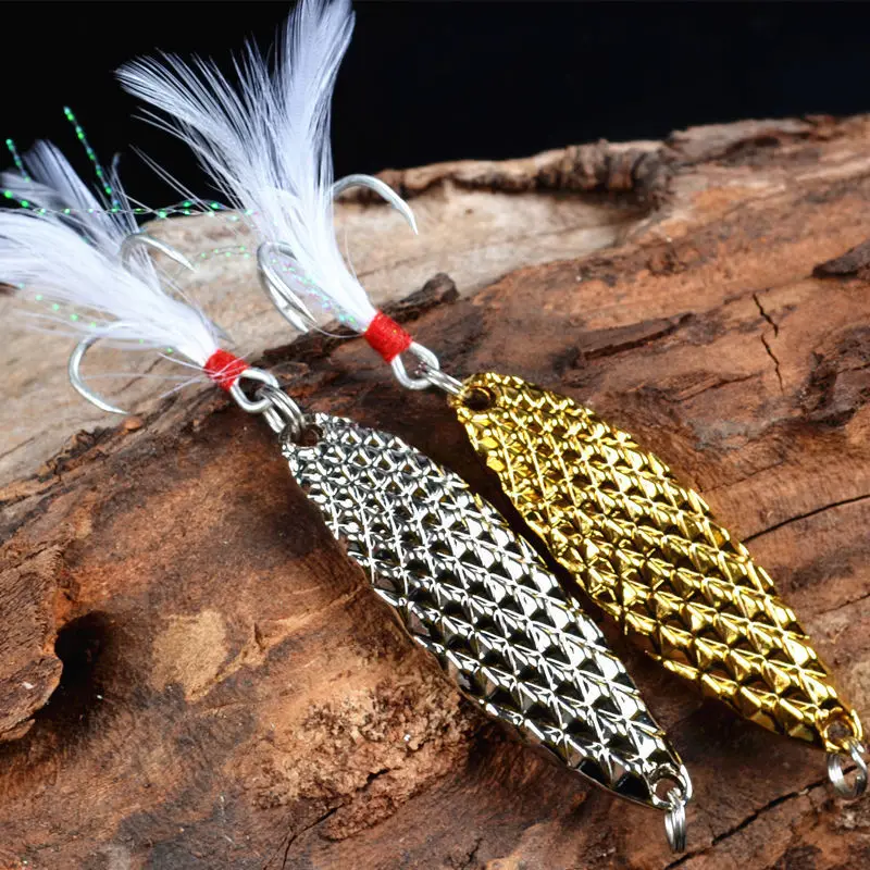 1 шт. металлическая Спиннер ложка рыболовная приманка 5g 10 г золото серебро