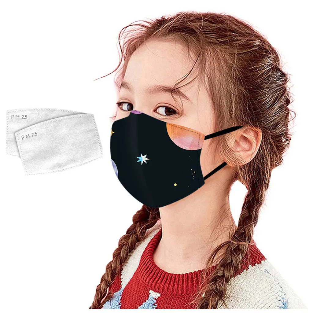 Детская маска для полости рта + 2 шт. фильтры чехол с мультипликационными героями