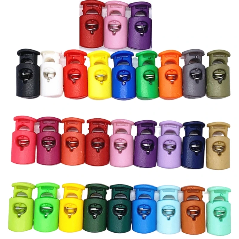 

30/100Pcs Mixed Color Face Mask Earloop Plastic Cord Locks End Spring Adjustment Lanyard Toggle Stopper Sliding Buttons