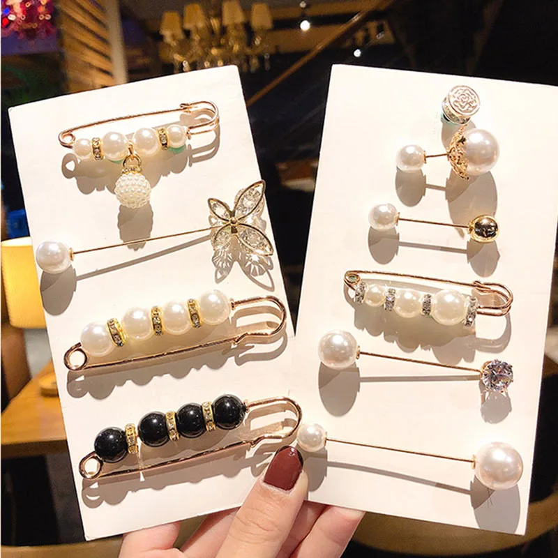 31 стиль Стразы броши булавка Женская жемчужная для лацкана пряжка свитера платья