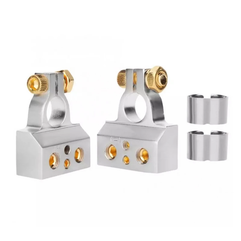 Mayitr 2pcs 2x0(2) GA2x8GA Car Audio Battery Terminal Connector Clamps Metal Positive Negative With Cover Parts Accessories | Автомобили и