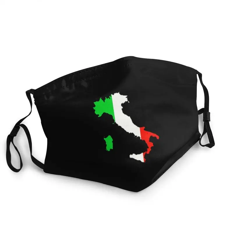 

Flag Of Italy And Map Of Italy Mask Men Women Anti Haze Dust Mask Protection Respirator Breathable Mouth Muffle