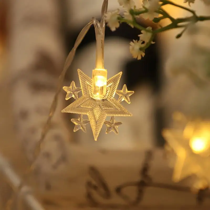 Светодиодный светильник-гирлянда со звездой луной праздничный уличный