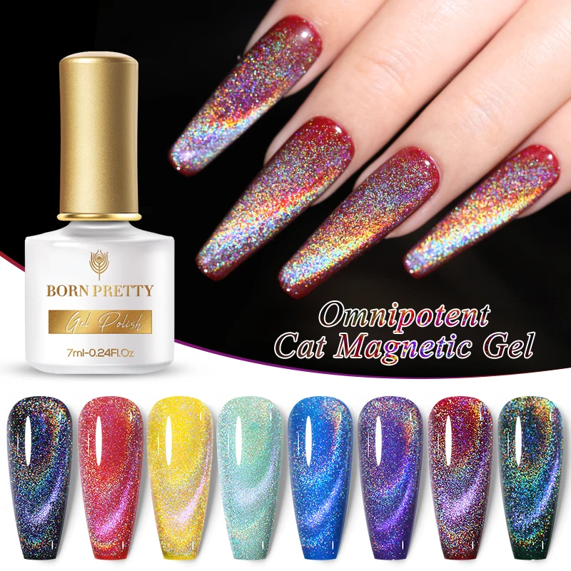 BORN PRETTY 7 мл голографический магнитный гель для кошек Зимний цветной