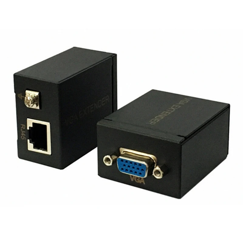60 м VGA удлинитель 1x1 сплиттер RJ45/cat5e/6 ethernet кабель адаптер Усилитель монитор
