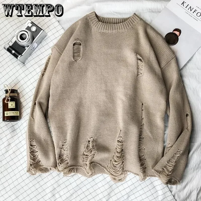 

Hollow Hole Pullover Sweater Loose Sweaters for Men and Women Students 2022 Knitted Pullovers
