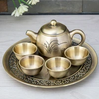 metal tea set decoration tea cup teapot gift box high end kung fu tea set household