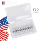 Стоматологический конус, 12 шт.упак., белый камень, полировка FG Burs FL2, точка истирания пламени, Бур, подходит для высокоскоростного наконечника, 1,6 мм, стоматологические инструменты