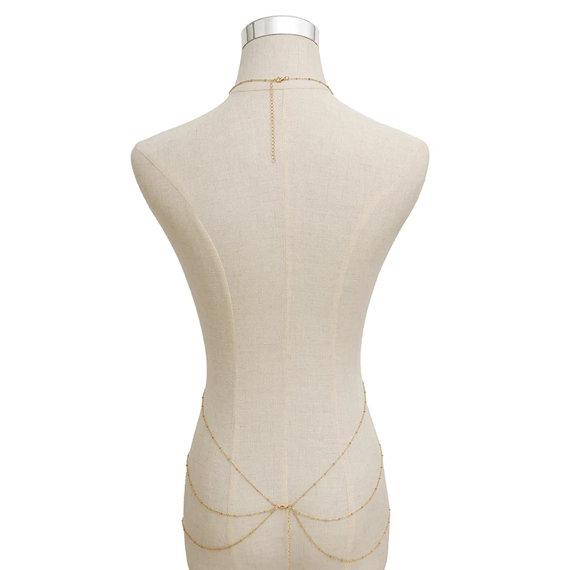 AE CANFLY пикантная пляжная цепочка для бра и бикини золотистого серебристого цвета