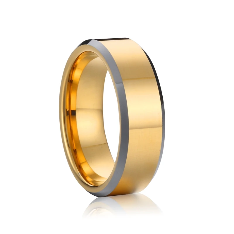 

Classic Bicolor Alliances mens tungsten ring carbide male love gold color 8mm wedding band jewelry ring