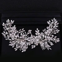 trendy silver color crystal rhinestone hair comb accessories wedding tiara bridal headpiece hair ornaments bride hair jewelry