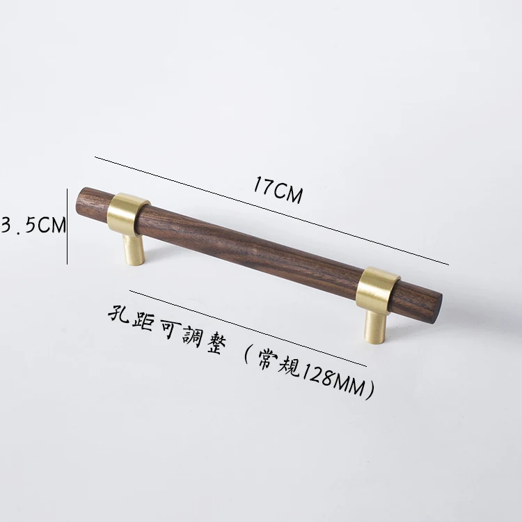 Оригинальный дизайн скандинавский орех буковая латунная ручка мебель шкаф дверь