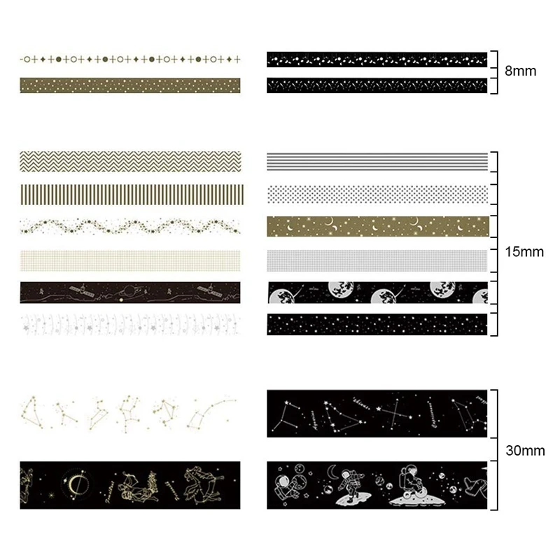 20 шт./компл. Золотая фольга васи лента блеск набор декоративного скотча клейкая DIY