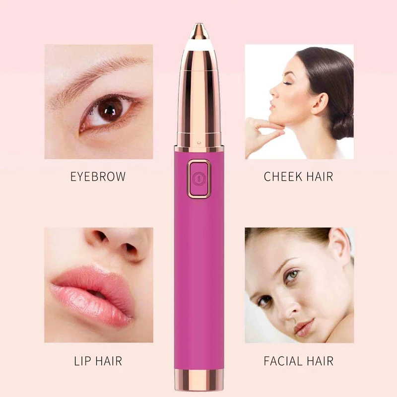 Electric Eyebrow Trimmer USB Rechargeable Mini Lipstick Epilator Painless Razor Women Shaver Facial Hair Remover Make Up Tool | Красота и