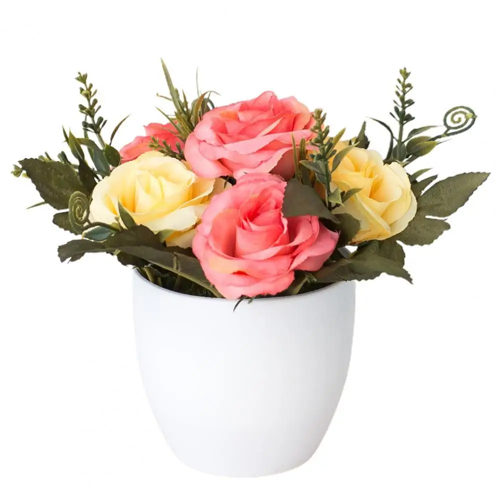 

Artificial Rose Flower Simulation Fake Bonsai Home Shop Showcase Decor