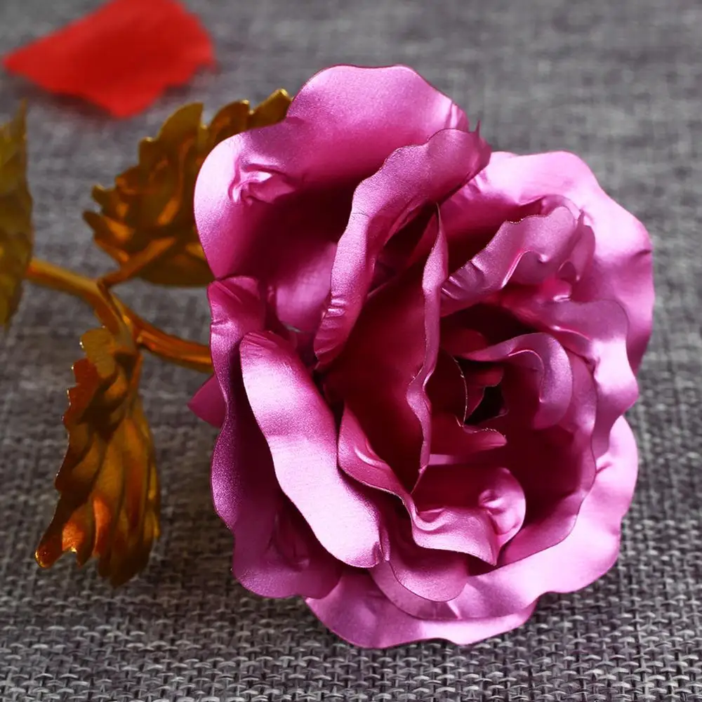 Романтическая роза цветок с покрытыем цвета чистого 24 каратного Фольга