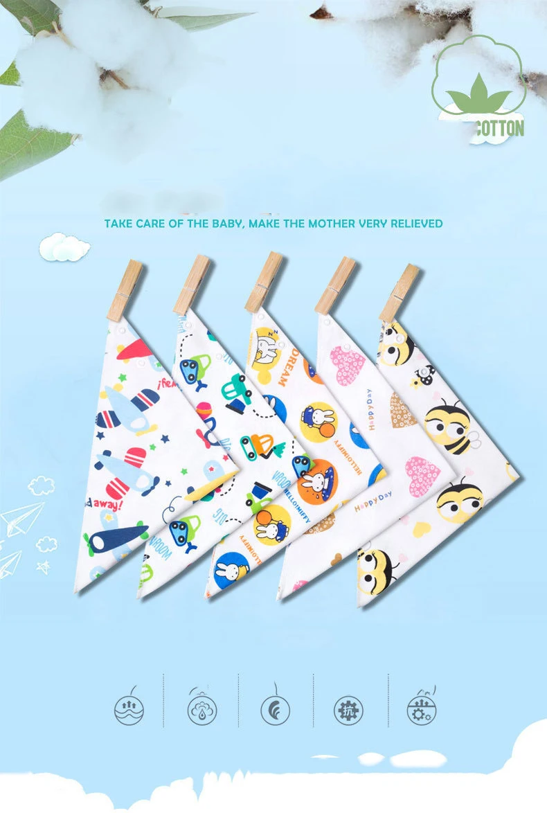Детский нагрудник треугольное полотенце хлопок Младенцы двойной слой застежка водонепроницаемый(случайный стиль