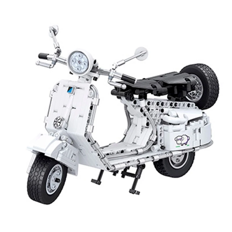 

54DF High-drilled Scooter Assembly Parts Kit, Creative Building Motorbikes Particles for Kids and Autocycle Lovers