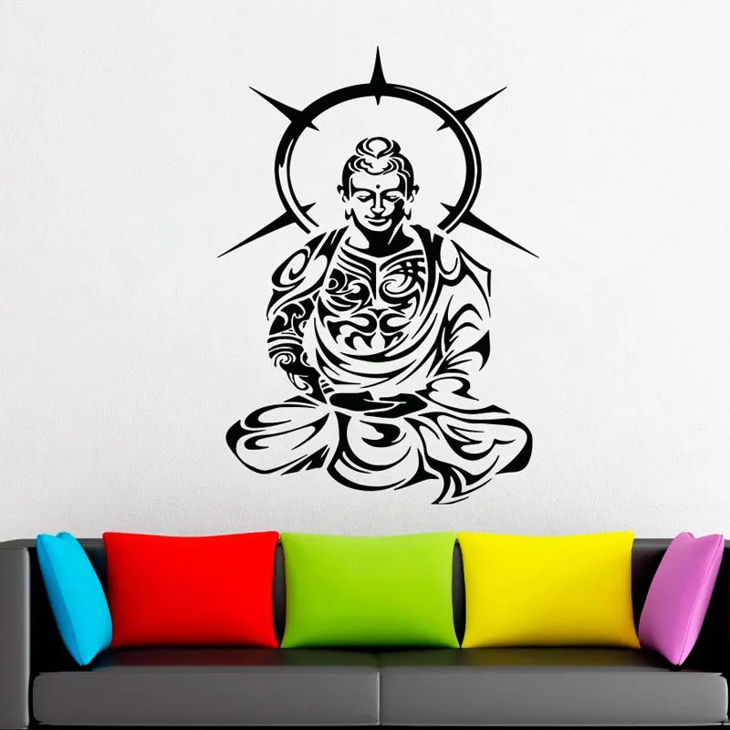 Индийская Йога СЛОН БУДДА индийская Настенная Наклейка виниловый арт домашний
