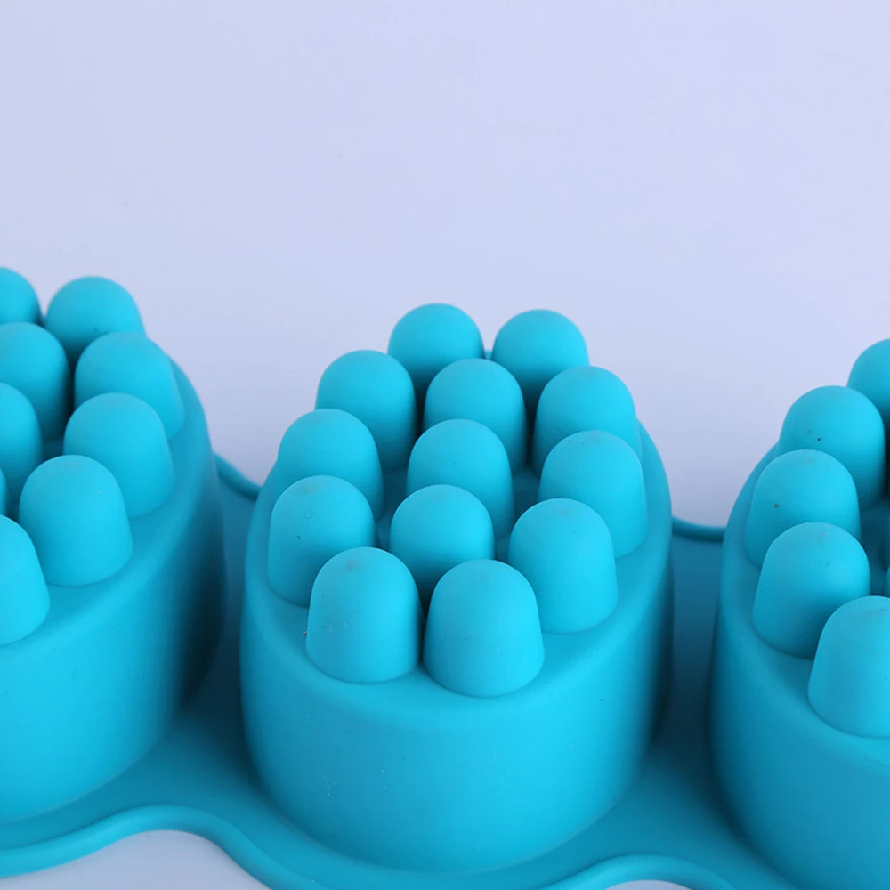 Силиконовая форма для мыла с 4 отверстиями овальная Массажная щетка воск